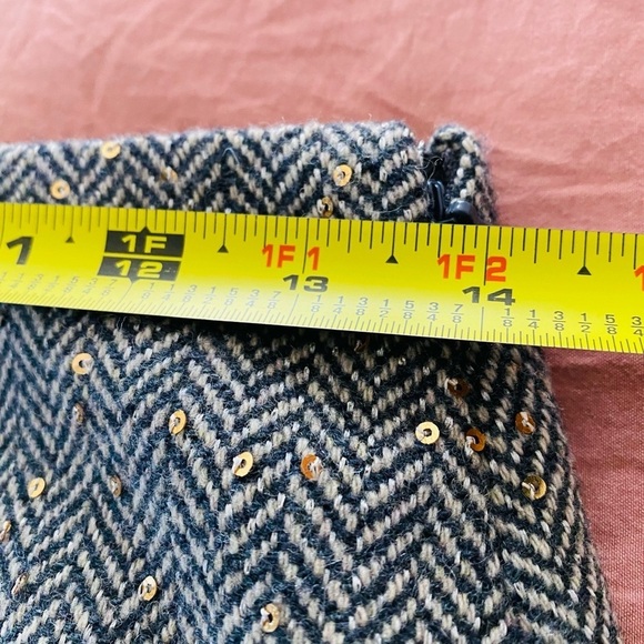 NWT Loft Size 2 Tweed Wool Blend A Line Sequin Herringbone Mini Skirt - Picture 8 of 9